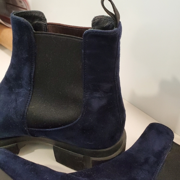 Triver Flight Navy Suede Lug Sole Ladies Chelsea Boot US Sz 8.5, EU 38 - Picture 6 of 10